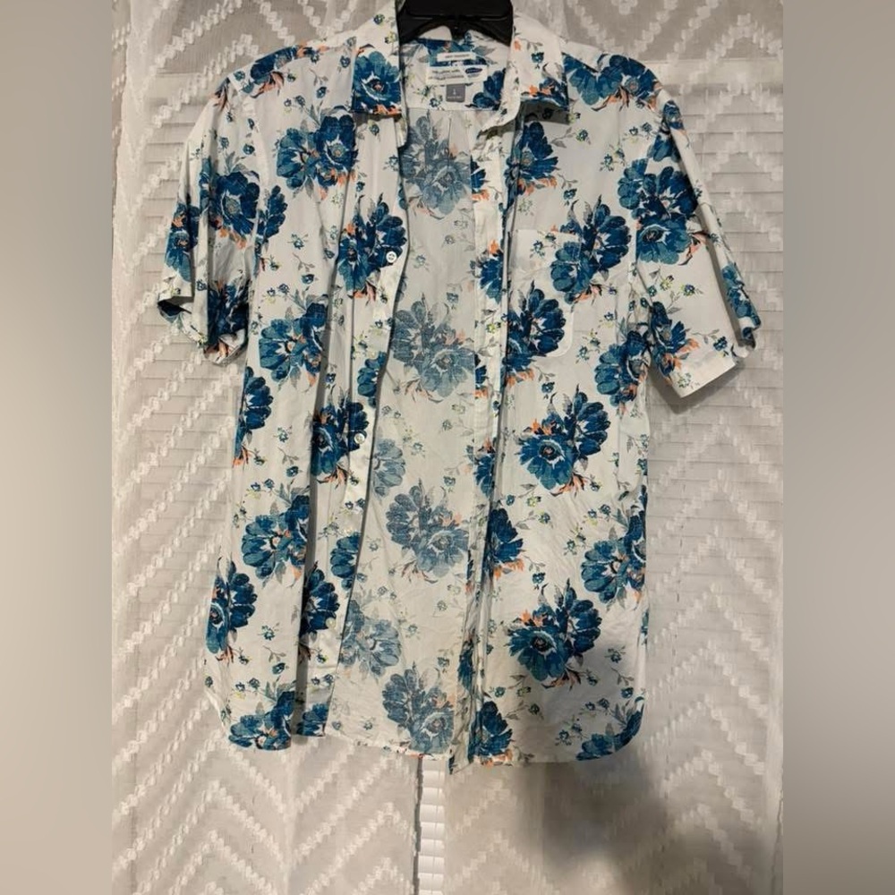 Old Navy Blue Floral Casual Shirt